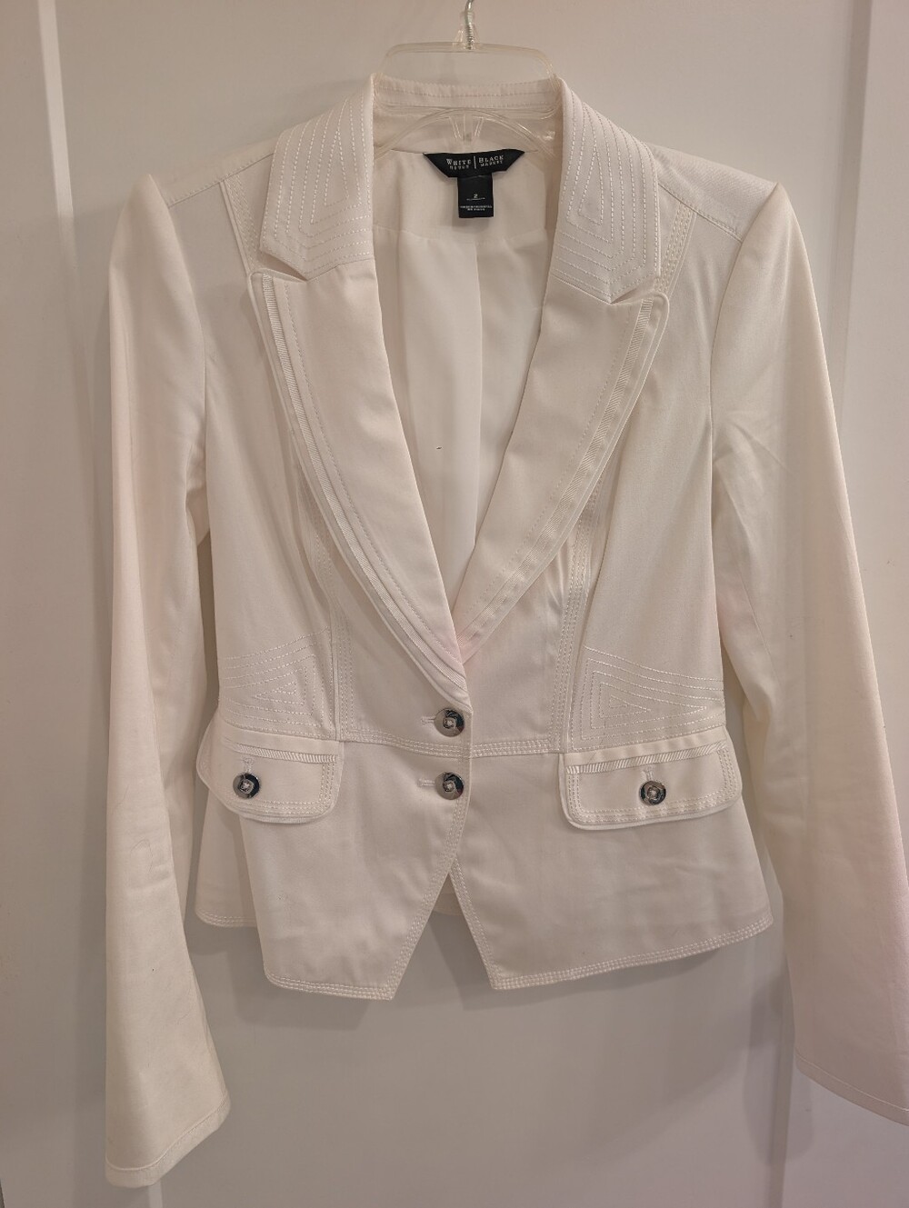 White House Black Market White Dress Blazer Size 2